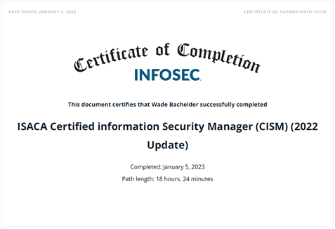 Certified Information Security Manager (CISM)