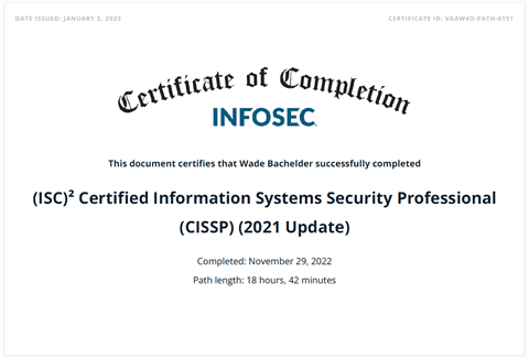 Certified Information Systems Security Professional (CISSP)