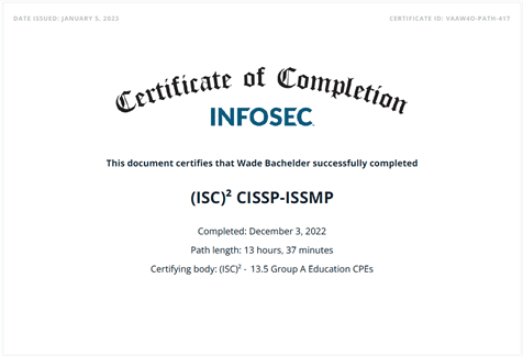 CISSP ISSMP