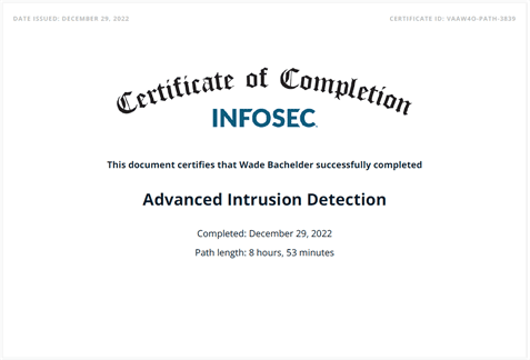 Advanced Intrusion Detection