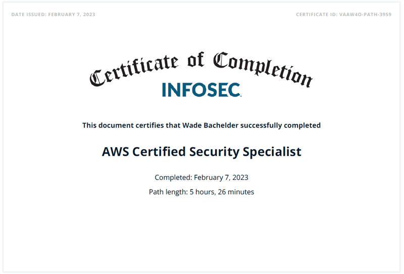 AWS Certified Security Specialist