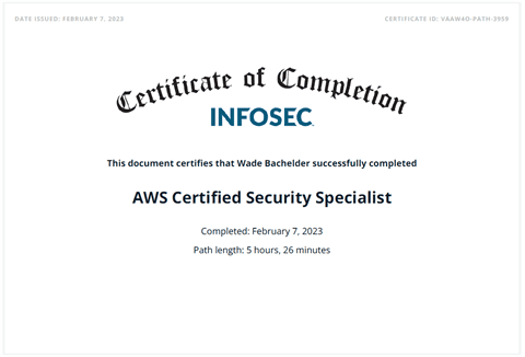 AWS Certified Security Specialist