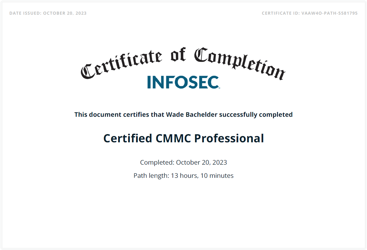 Certified CMMC Professional