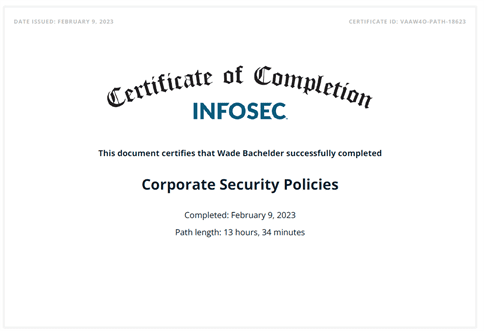 Corporate Security Policies