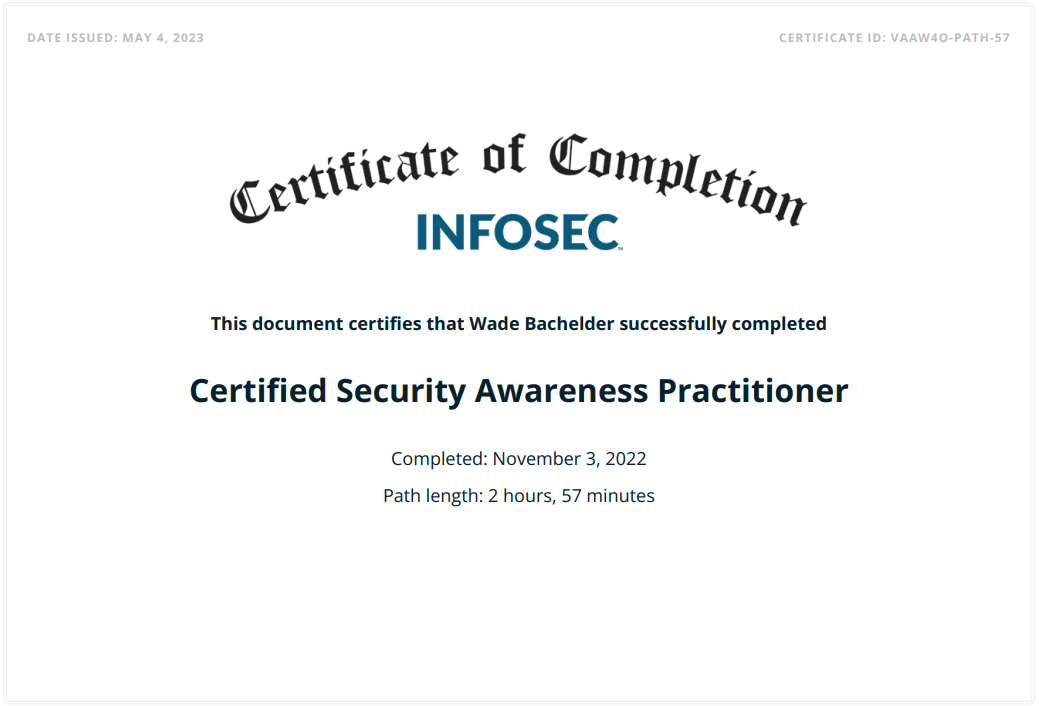 Certified Security Awareness Practitioner