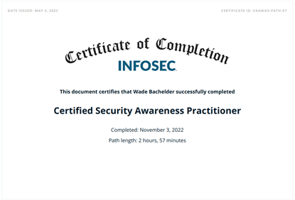 Certified Security Awareness Practitioner