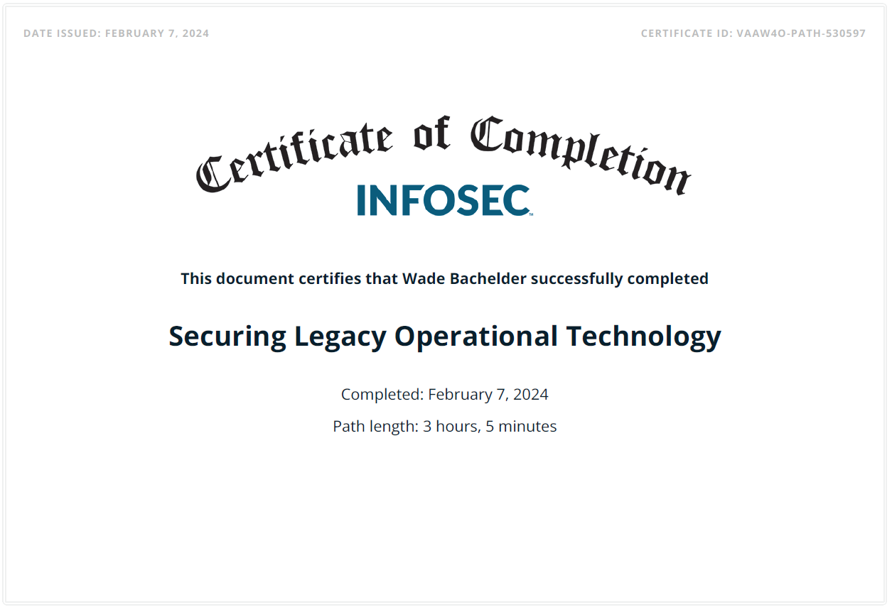 Securing Legacy Operational Technology