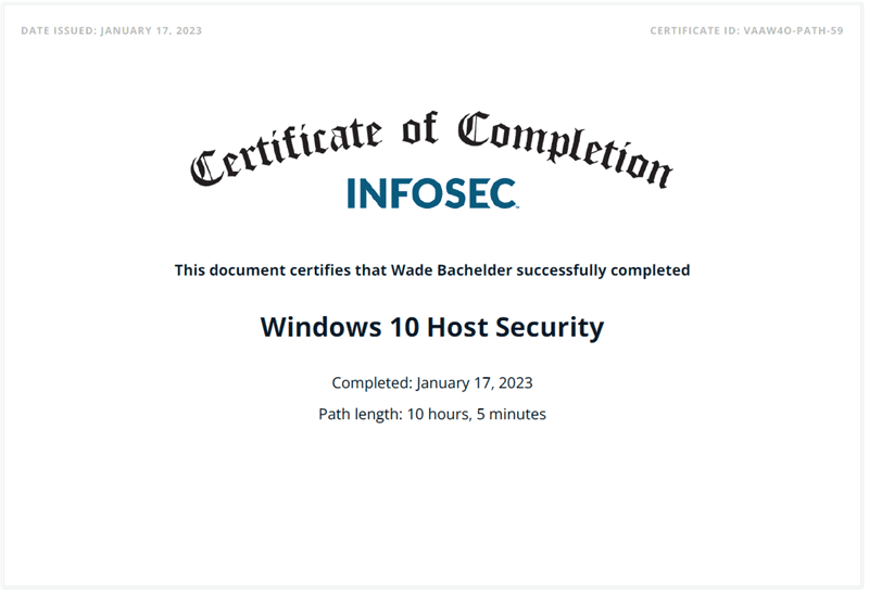 Windows 10 Host Security